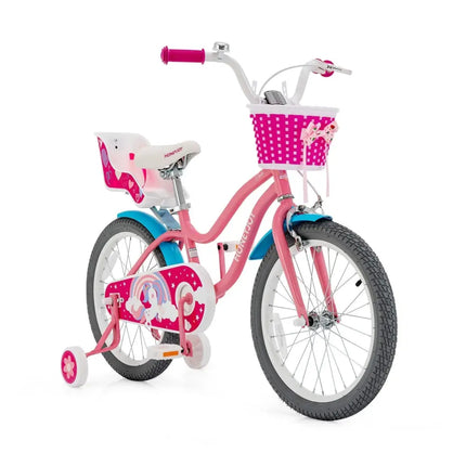 Kids Bicycle with Training Wheels and Basket for Boys and Girls Age 3 - 9 Years - 18 inches - Oasis Home Essentials