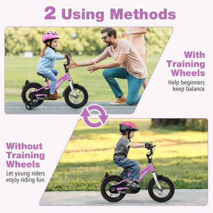 Kids Bike 12 - Inch Children Training Bicycle with 2 Brake for 3 - 4 Years Old - Oasis Home Essentials