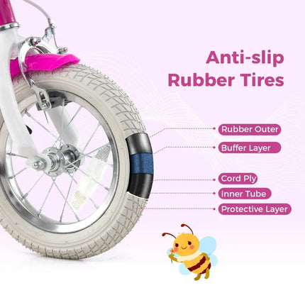 Kids Bike 12 Inch with Training Wheels and 2 Brake System for 3 - 4 Years Old - Oasis Home Essentials