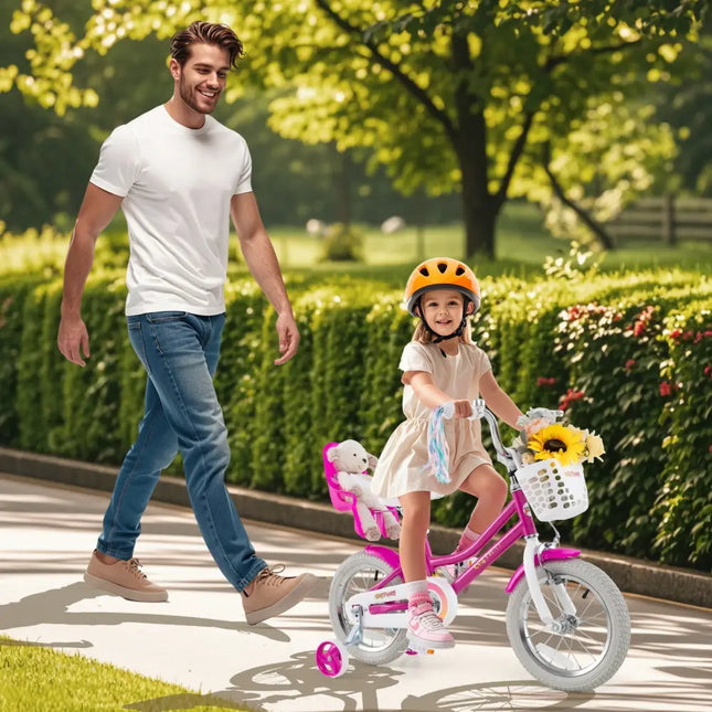 Kids Bike 12 Inch with Training Wheels and 2 Brake System for 3 - 4 Years Old - Oasis Home Essentials