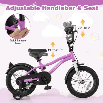Kids Bike 14 - Inch Children Training Bicycle with 2 Brake for 3 - 5 Years Old - Oasis Home Essentials