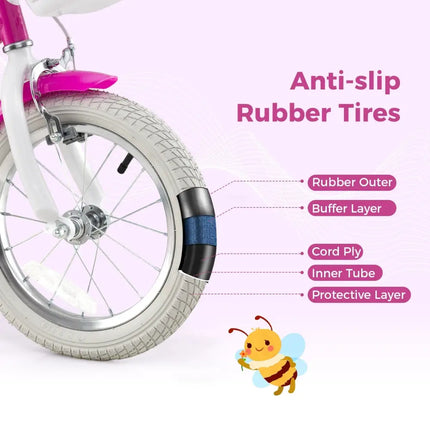 Kids Bike 14 Inch with Training Wheels and 2 Brake System for 3 - 5 Years Old - Oasis Home Essentials