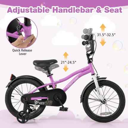 Kids Bike 16 - Inch Children Training Bicycle with 2 Brake for 4 - 7 Years Old - Oasis Home Essentials