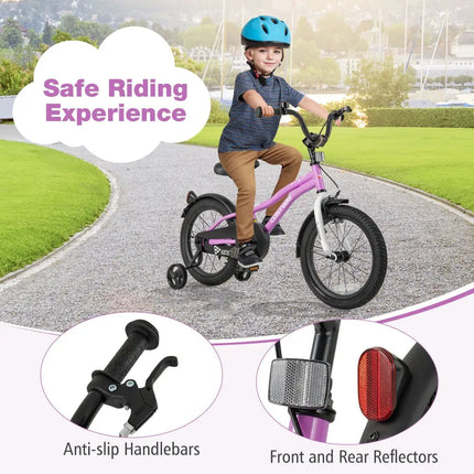 Kids Bike 16 - Inch Children Training Bicycle with 2 Brake for 4 - 7 Years Old - Oasis Home Essentials