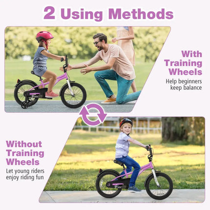 Kids Bike 16 - Inch Children Training Bicycle with 2 Brake for 4 - 7 Years Old - Oasis Home Essentials