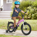 Kids Bike 16-Inch Children Training Bicycle with 2 Brake for 4-7 Years Old - Purple - Kids Bike