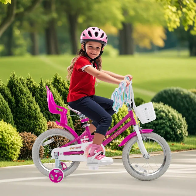 Kids Bike 16 Inch with Training Wheels and 2 Brake System for 4 - 7 Years Old - Oasis Home Essentials