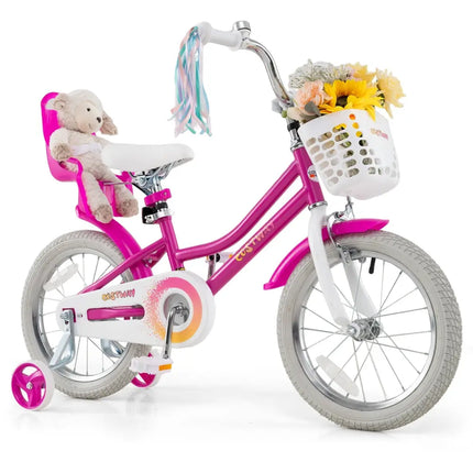 Kids Bike 16 Inch with Training Wheels and 2 Brake System for 4 - 7 Years Old - Oasis Home Essentials