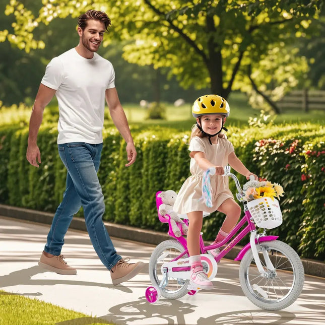 Kids Bike 16 Inch with Training Wheels and 2 Brake System for 4 - 7 Years Old - Oasis Home Essentials