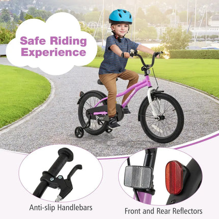 Kids Bike 18 - Inch Children Training Bicycle with 2 Brake for 4 - 8 Years Old - Oasis Home Essentials