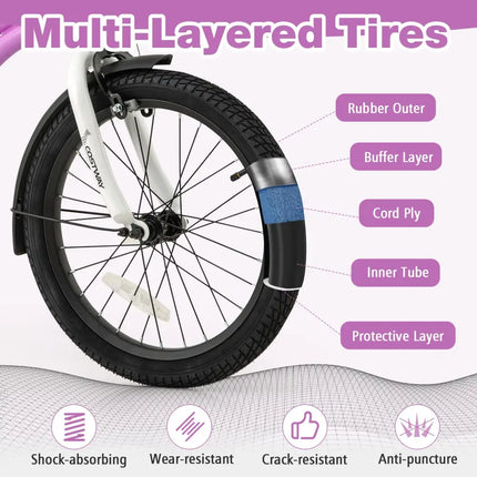 Kids Bike 18 - Inch Children Training Bicycle with 2 Brake for 4 - 8 Years Old - Oasis Home Essentials