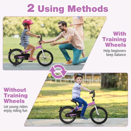 Kids Bike 18 - Inch Children Training Bicycle with 2 Brake for 4 - 8 Years Old - Oasis Home Essentials