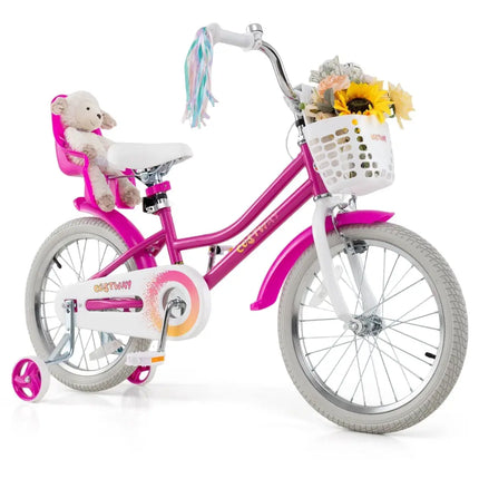 Kids Bike 18 Inch with Training Wheels and 2 Brake System for 4 - 8 Years Old - Oasis Home Essentials