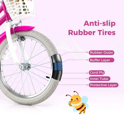 Kids Bike 18 Inch with Training Wheels and 2 Brake System for 4 - 8 Years Old - Oasis Home Essentials