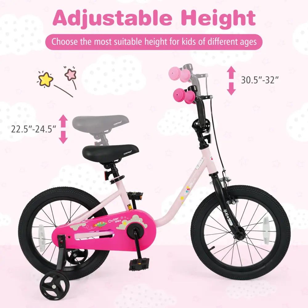 Kids Bike for 3-7 Years Old Boys and Girls 12/14/16-Inch Children Bicycle-Pink 16 Inch - Pink - Kids Bike