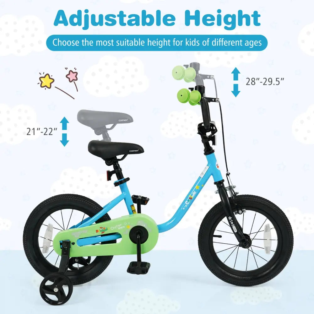 Kids Bike for 3-7 Years Old Boys and Girls 12/14/16-Inch Children Bicycle Blue-14 Inches - Blue - Kids Bike
