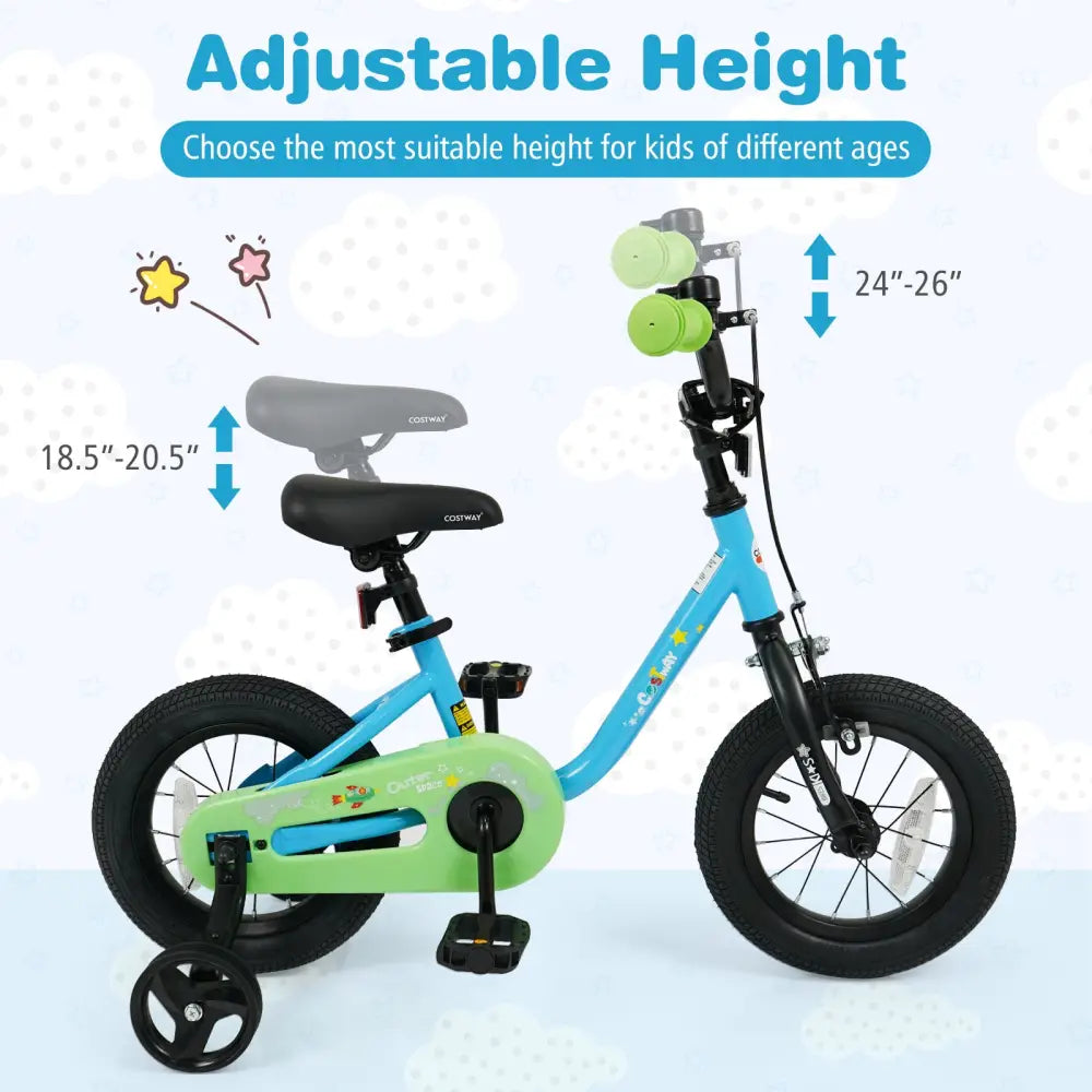 Kids Bike for 3-7 Years Old Boys and Girls 12/14/16-Inch Children Bicycle Blue-12 Inches - Blue - Kids Bike