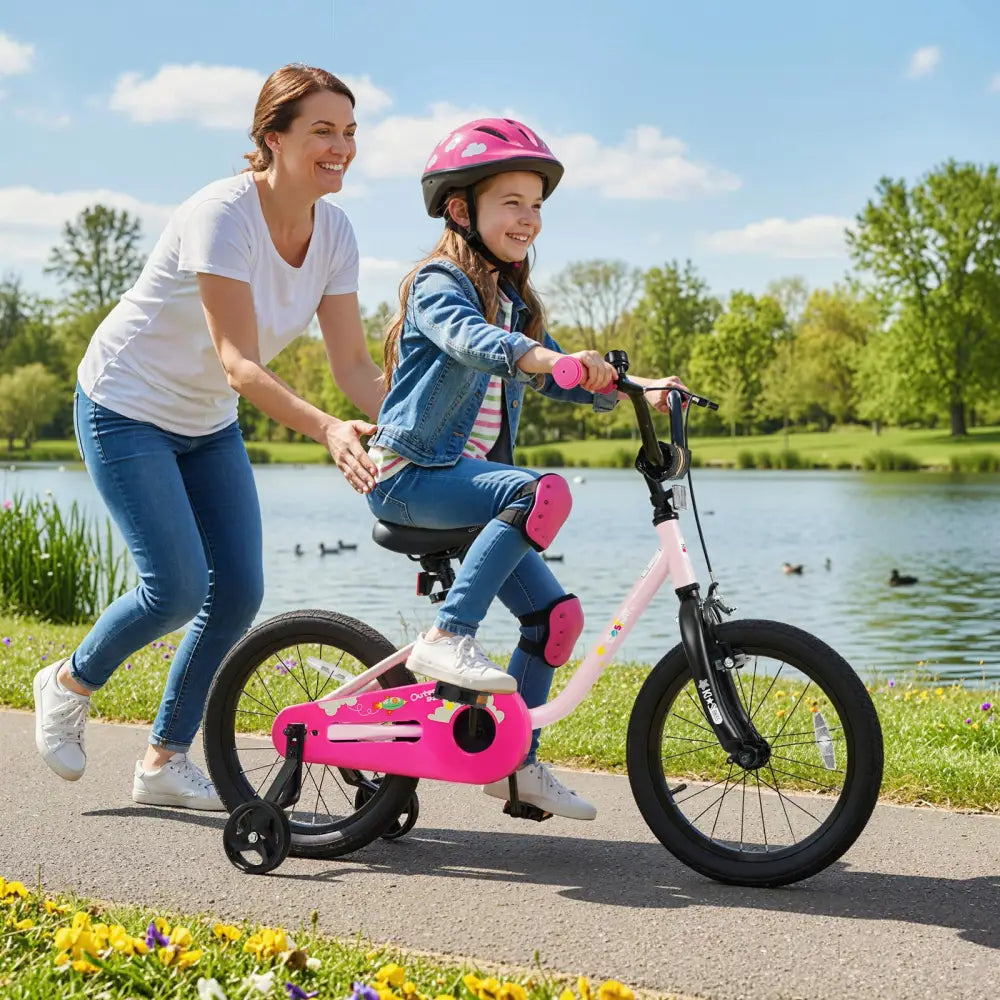 Kids Bike for 3-7 Years Old Boys and Girls 12/14/16-Inch Children Bicycle-Pink 16 Inch - Pink - Kids Bike