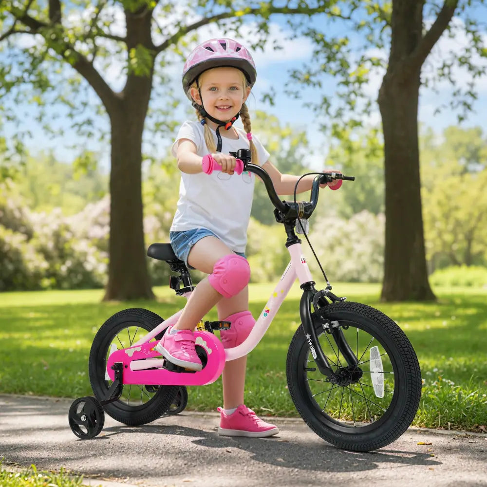 Kids Bike for 3-7 Years Old Boys and Girls 12/14/16-Inch Children Bicycle-Pink 14 Inch - Pink - Kids Bike