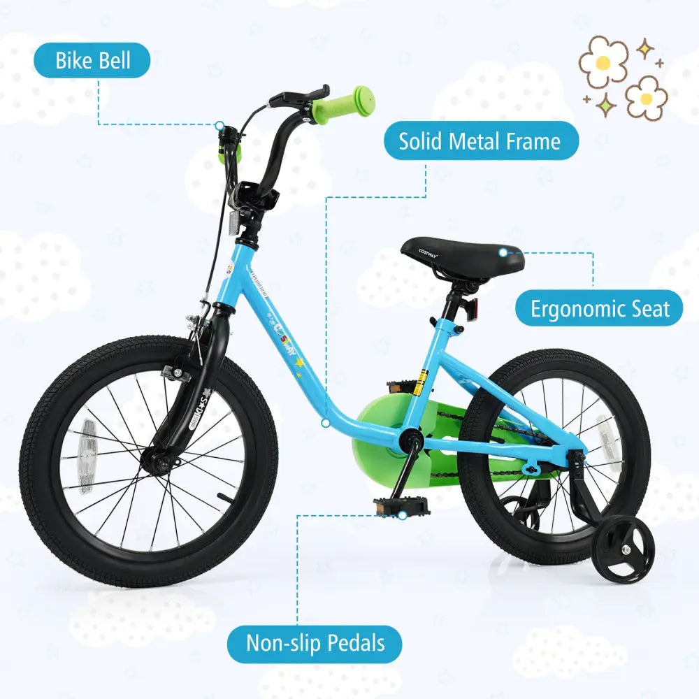 Kids Bike for 3-7 Years Old Boys and Girls 12/14/16-Inch Children Bicycle Blue-16 Inches - Blue - Kids Bike