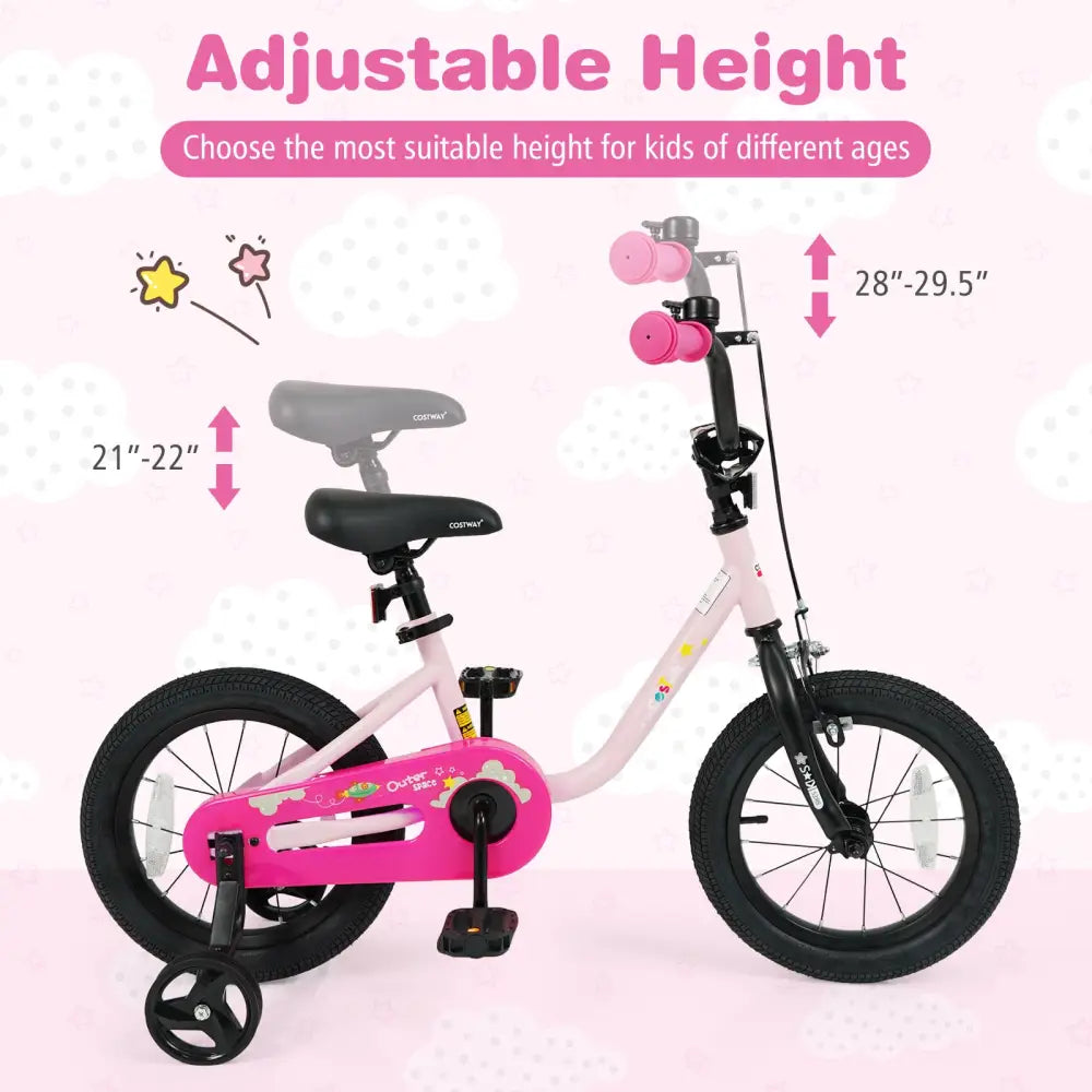 Kids Bike for 3-7 Years Old Boys and Girls 12/14/16-Inch Children Bicycle-Pink 14 Inch - Pink - Kids Bike