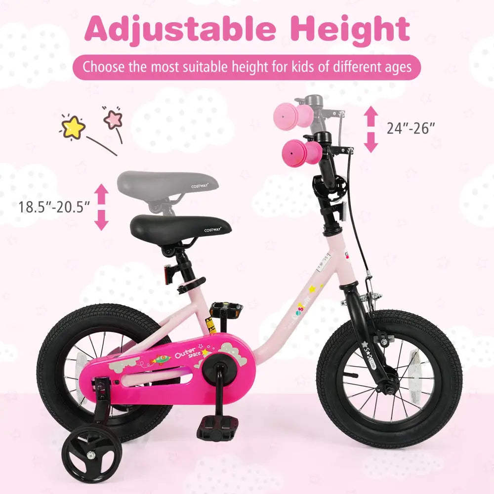 Kids Bike for 3-7 Years Old Boys and Girls 12/14/16-Inch Children Bicycle-Pink 12 Inch - Pink - Kids Bike