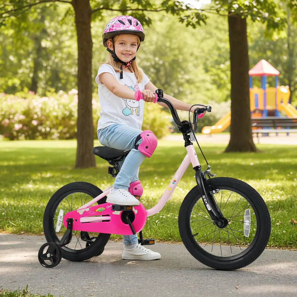 Kids Bike for 3-7 Years Old Boys and Girls 12/14/16-Inch Children Bicycle-Pink 16 Inch - Pink - Kids Bike