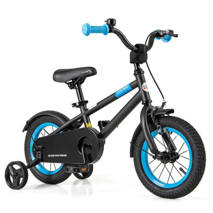 Kids Bike with Adjustable Handlebar and Saddle Black - 12 Inches - Oasis Home Essentials