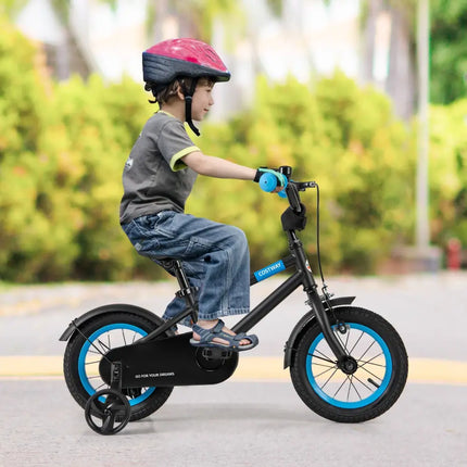 Kids Bike with Adjustable Handlebar and Saddle Black - 12 Inches - Oasis Home Essentials