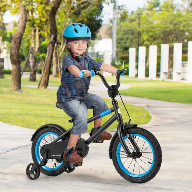 Kids Bike with Adjustable Handlebar and Saddle Black - 14 inches - Oasis Home Essentials