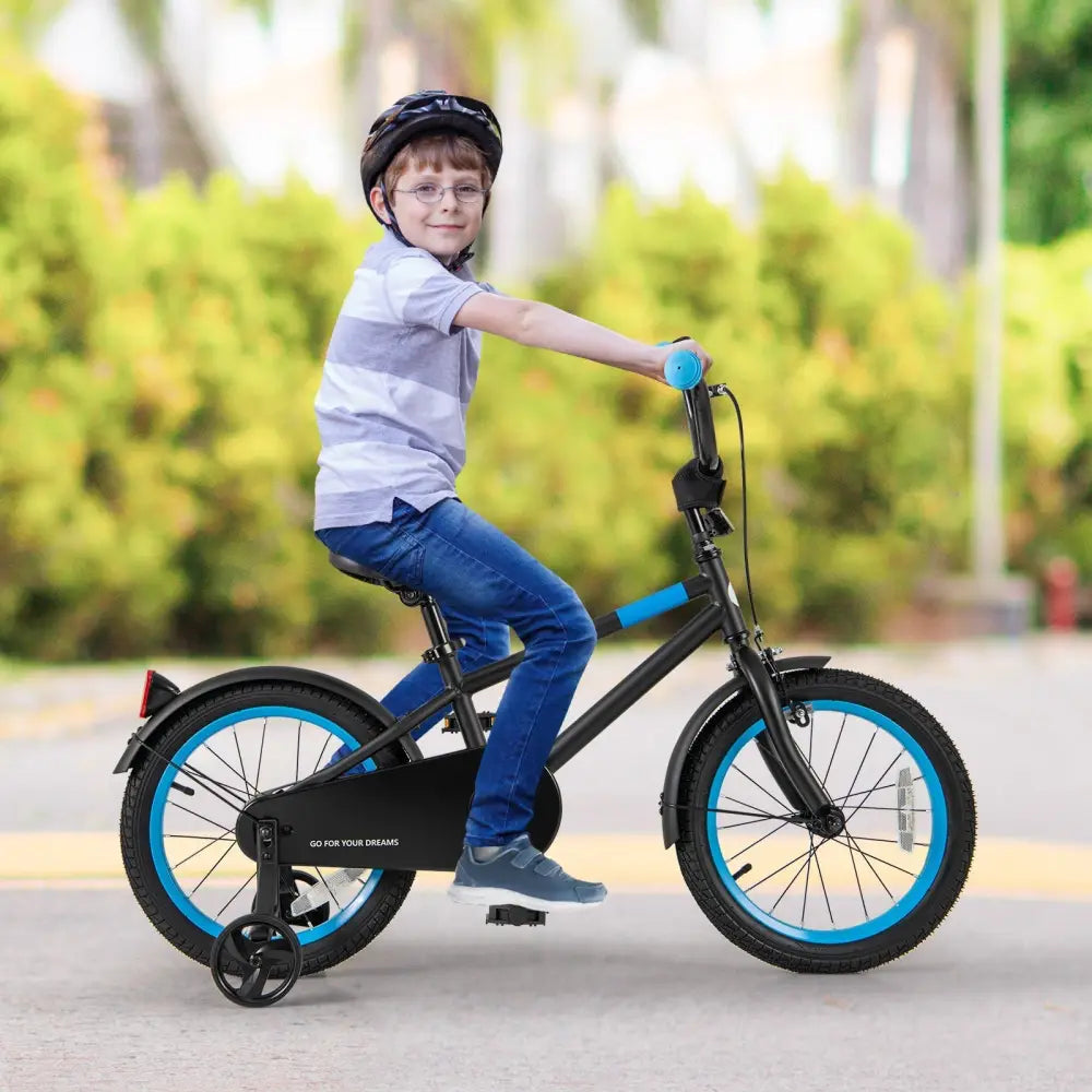 Kids Bike with Adjustable Handlebar and Saddle Black - 16 inches - Oasis Home Essentials