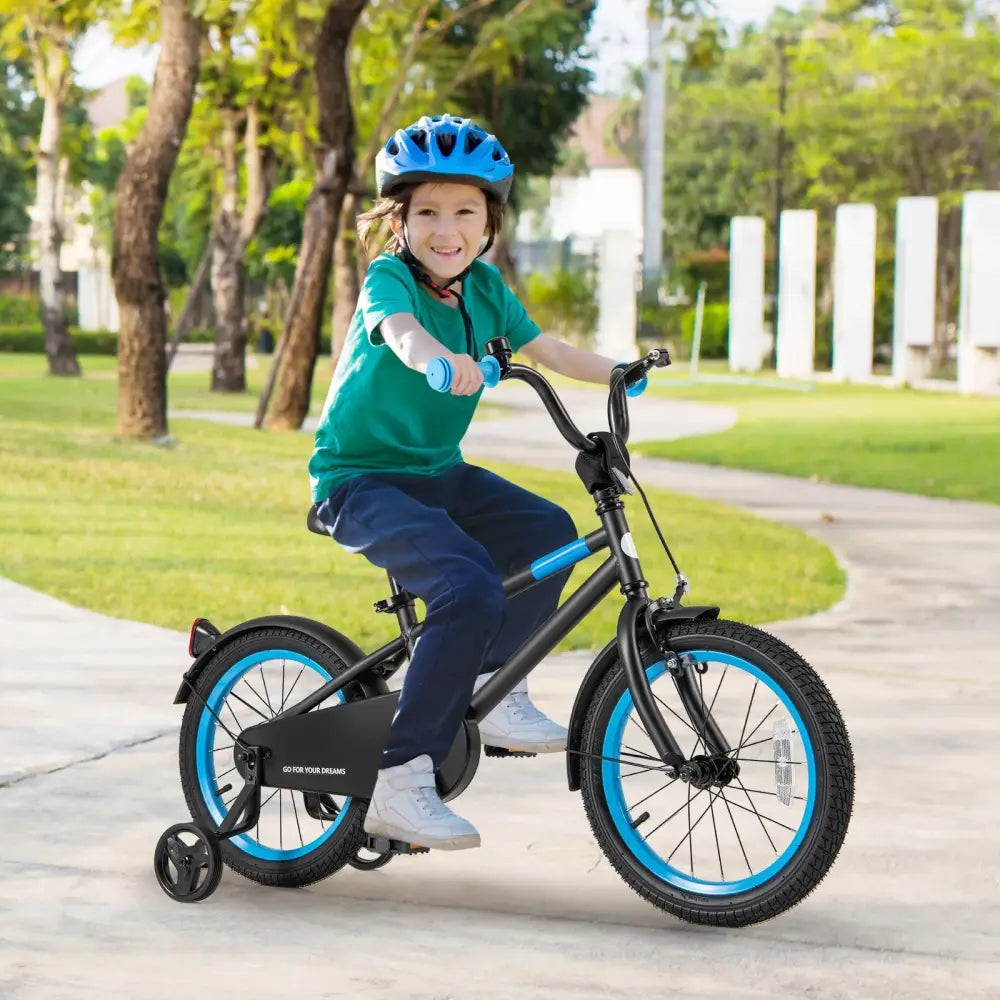 Kids Bike with Adjustable Handlebar and Saddle Black - 16 inches - Oasis Home Essentials