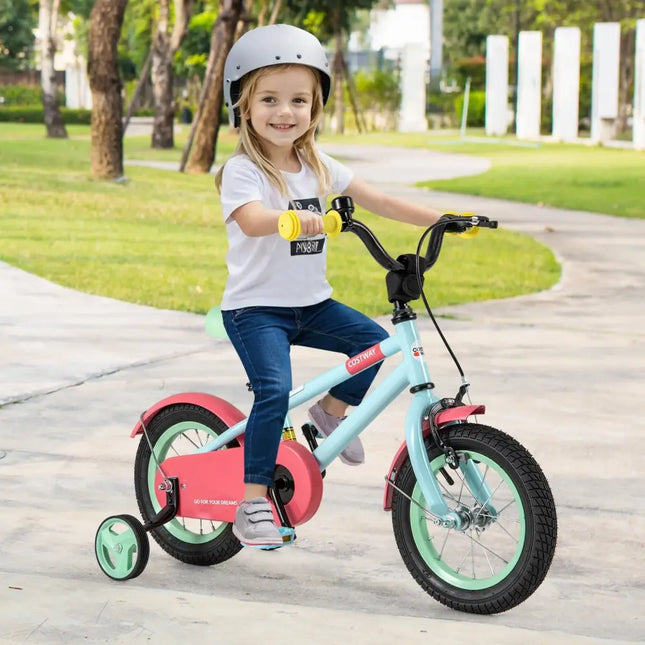 Kids Bike with Adjustable Handlebar and Saddle Blue - 12 Inches - Oasis Home Essentials
