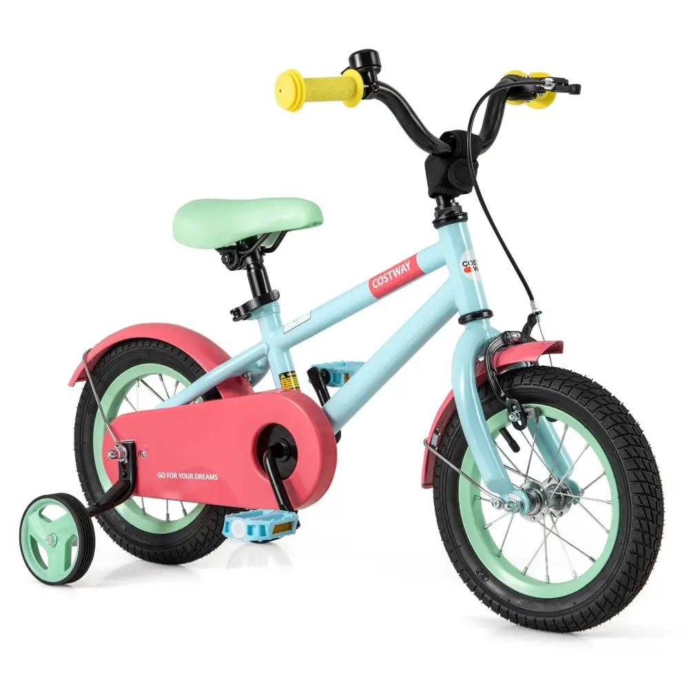 Kids Bike with Adjustable Handlebar and Saddle Blue - 12 Inches - Oasis Home Essentials