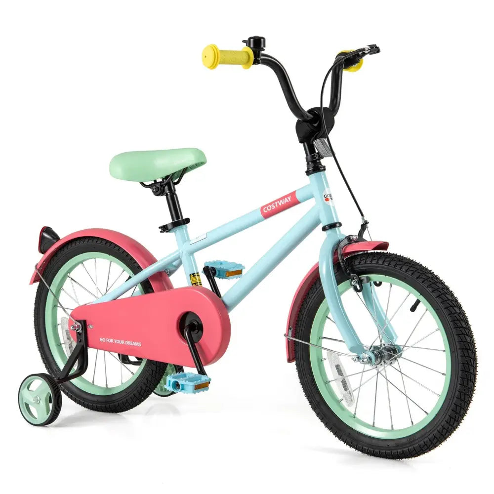 Kids Bike with Adjustable Handlebar and Saddle Blue - 16 inches - Oasis Home Essentials