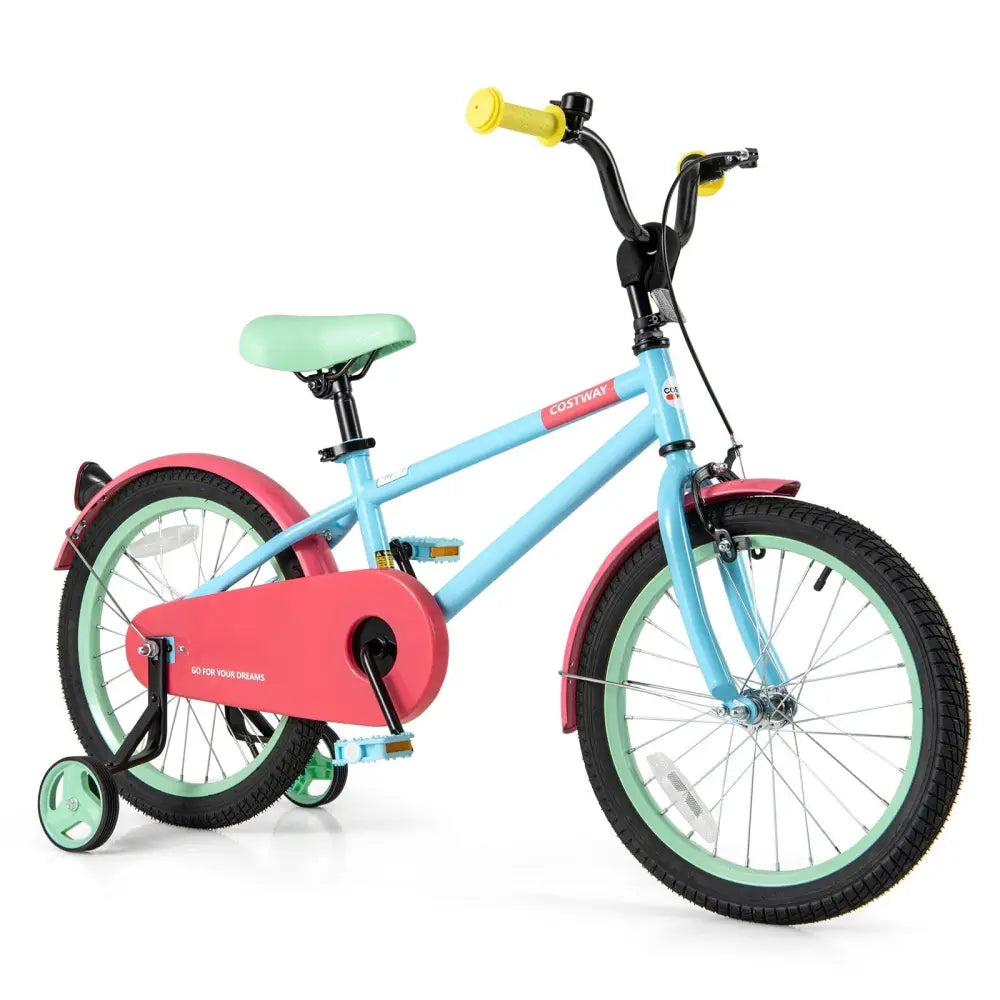 Kids Bike with Adjustable Handlebar and Saddle Blue - 18 inches - Oasis Home Essentials