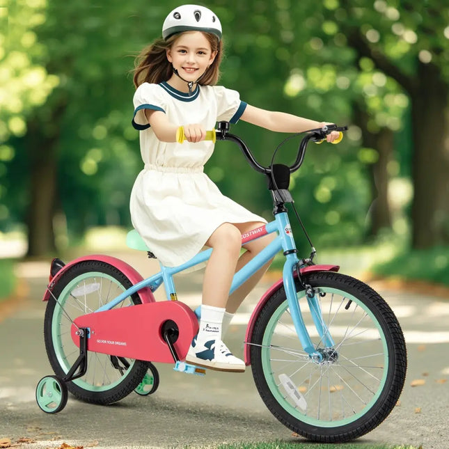 Kids Bike with Adjustable Handlebar and Saddle Blue - 18 inches - Oasis Home Essentials