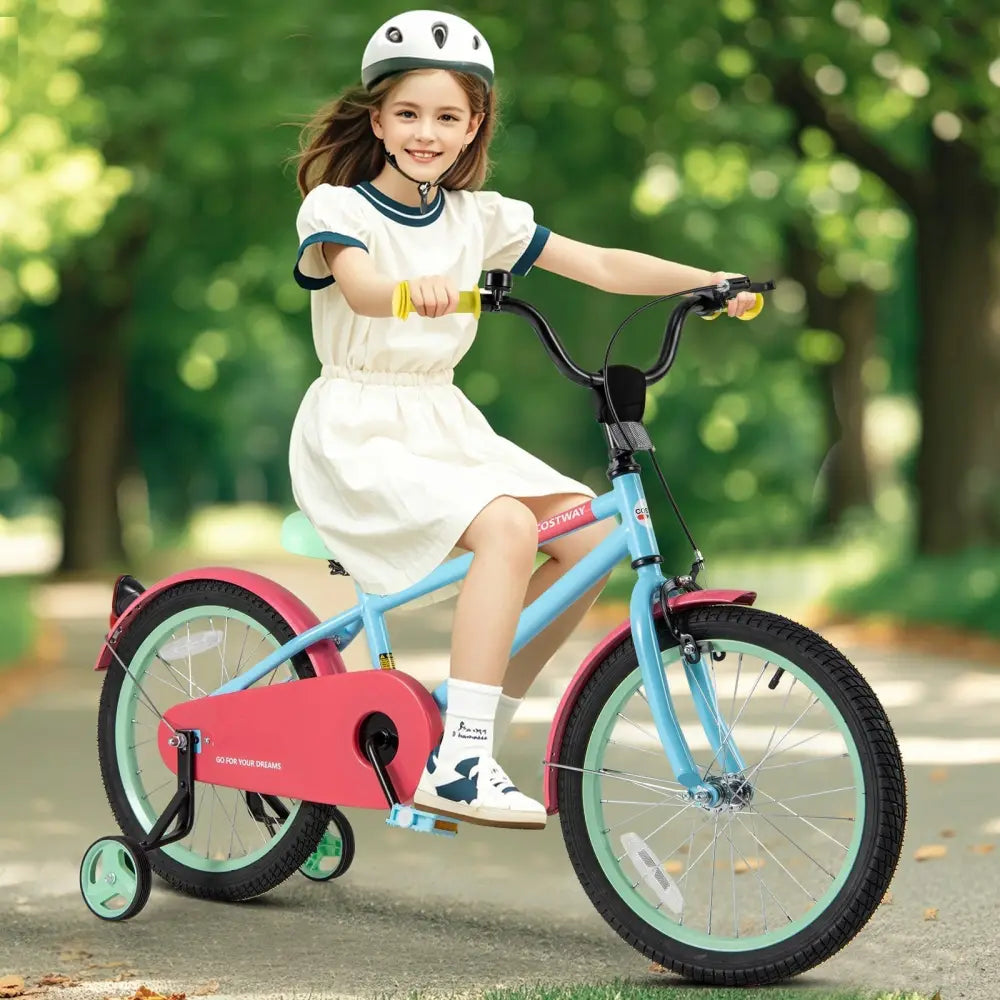 Kids Bike with Adjustable Handlebar and Saddle Blue - 18 inches - Oasis Home Essentials