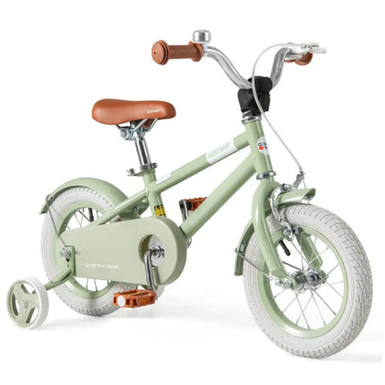 Kids Bike with Adjustable Handlebar and Saddle Green - 12 Inches - Oasis Home Essentials