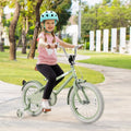 Kids Bike with Adjustable Handlebar and Saddle Green - 16 Inches - Oasis Home Essentials