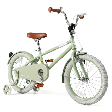 Kids Bike with Adjustable Handlebar and Saddle Green - 18 Inches - Oasis Home Essentials