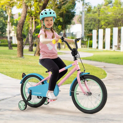 Kids Bike with Adjustable Handlebar and Saddle Pink - 16 Inches - Oasis Home Essentials