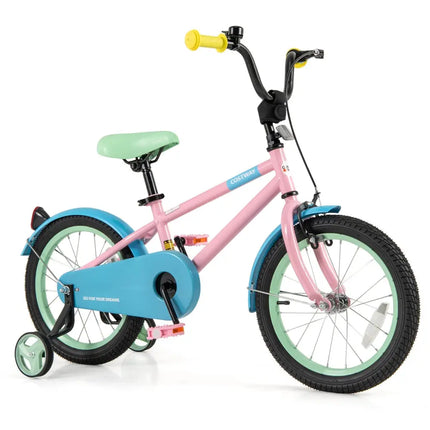 Kids Bike with Adjustable Handlebar and Saddle Pink - 16 Inches - Oasis Home Essentials