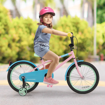 Kids Bike with Adjustable Handlebar and Saddle Pink - 18 Inches - Oasis Home Essentials