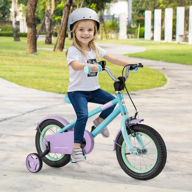 Kids Bike with Adjustable Handlebar and Saddle Purple - 12 Inches - Oasis Home Essentials