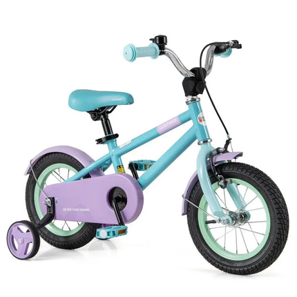 Kids Bike with Adjustable Handlebar and Saddle Purple - 12 Inches - Oasis Home Essentials