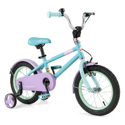 Kids Bike with Adjustable Handlebar and Saddle Purple-14 Inches - Purple - Kids Bike