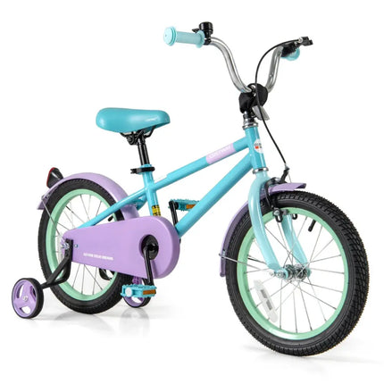 Kids Bike with Adjustable Handlebar and Saddle Purple - 16 Inches - Oasis Home Essentials