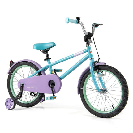 Kids Bike with Adjustable Handlebar and Saddle Purple - 18 Inches - Oasis Home Essentials