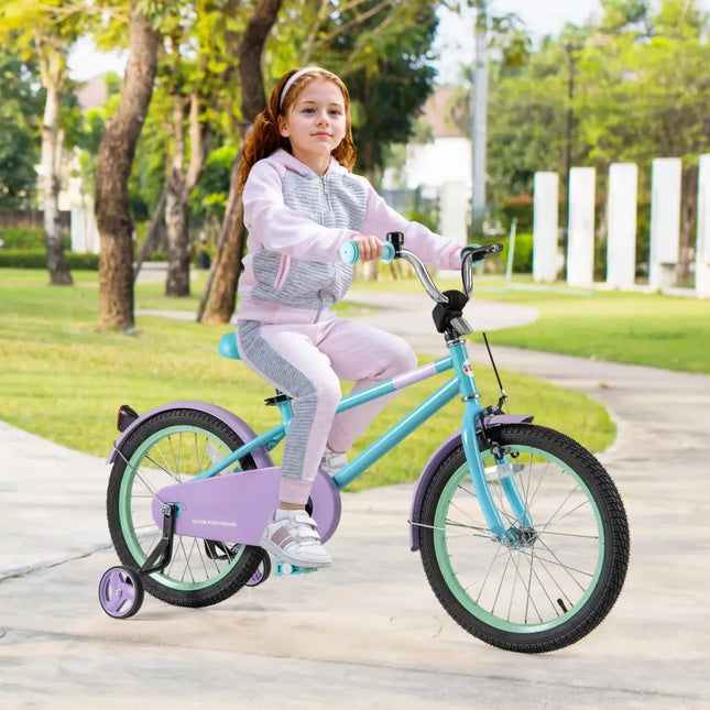 Kids Bike with Adjustable Handlebar and Saddle Purple - 18 Inches - Oasis Home Essentials